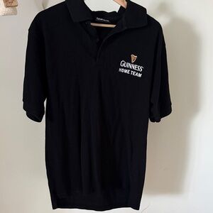 Guinness Black Polo with White and Gold Logo
